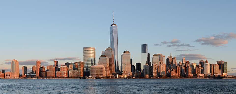 美国出差顺便带家人怎么玩？会议日与家庭用车分开｜Lower Manhattan from Jersey City November 2014 panorama 2
