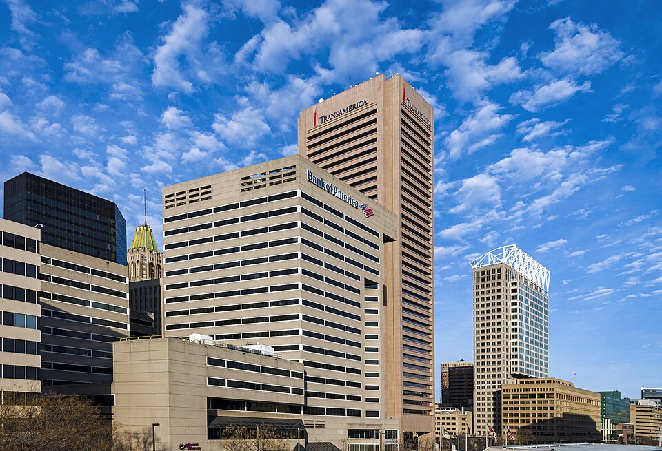 巴尔的摩会展中心怎么约车？参展与家属行程分工｜Pratt Street skyline from Convention Center, Baltimore, MD