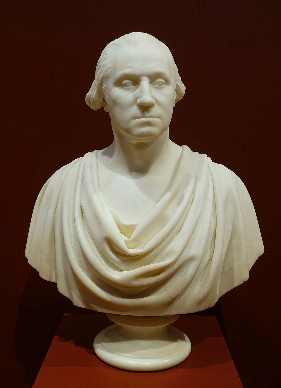 曼彻斯特柯里尔美术馆怎么逛？新罕布什尔艺术看展与家庭路线｜George Washington by Hiram Powers, first carved in marble 1844, this version made 1846-1860, marble - Currier Museum of Art - Manchester, NH - DSC07539