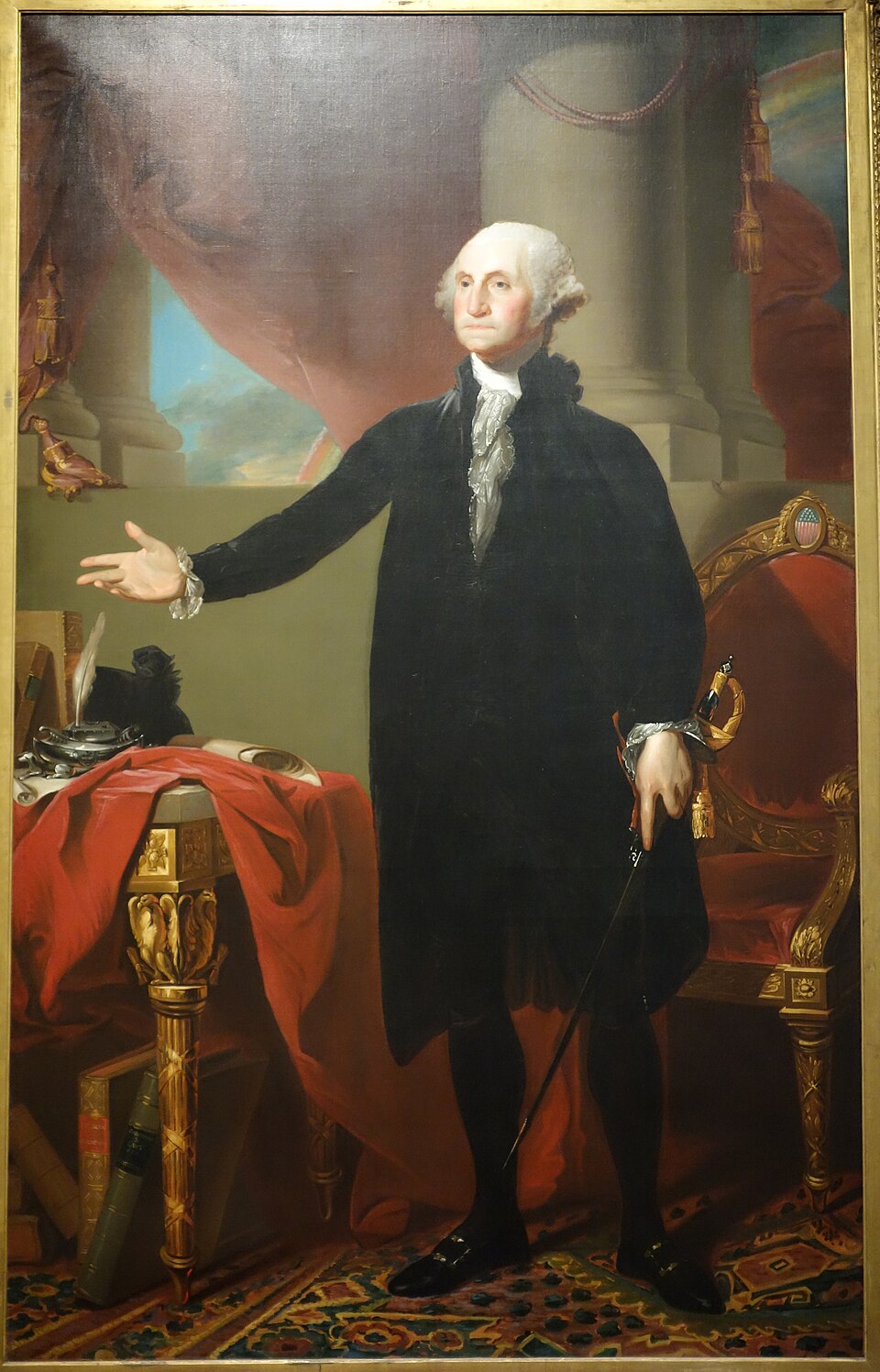 罗德岛Gilbert Stuart故居怎么去？艺术家住宅与水车｜George Washington by Gilbert Stuart, 1796, oil on canvas - Brooklyn Museum - DSC09313