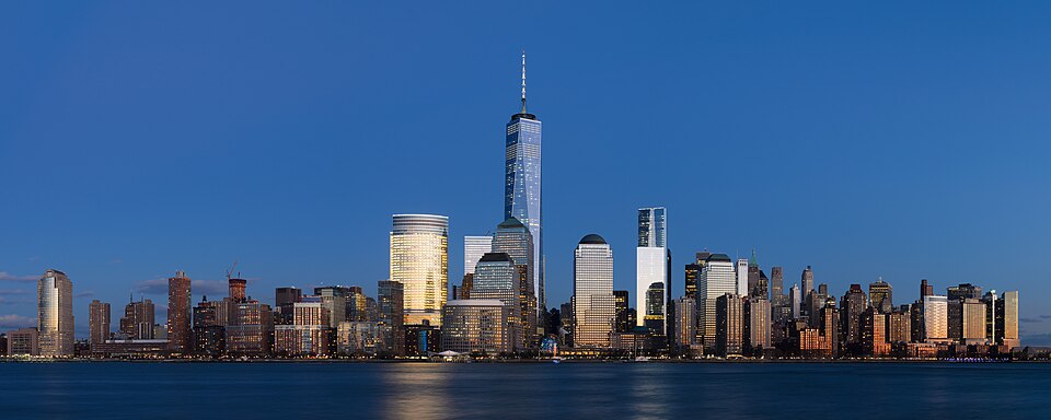 美国东海岸四城游：纽约、费城、华盛顿和波士顿行程规划｜Lower Manhattan from Jersey City November 2014 panorama 3