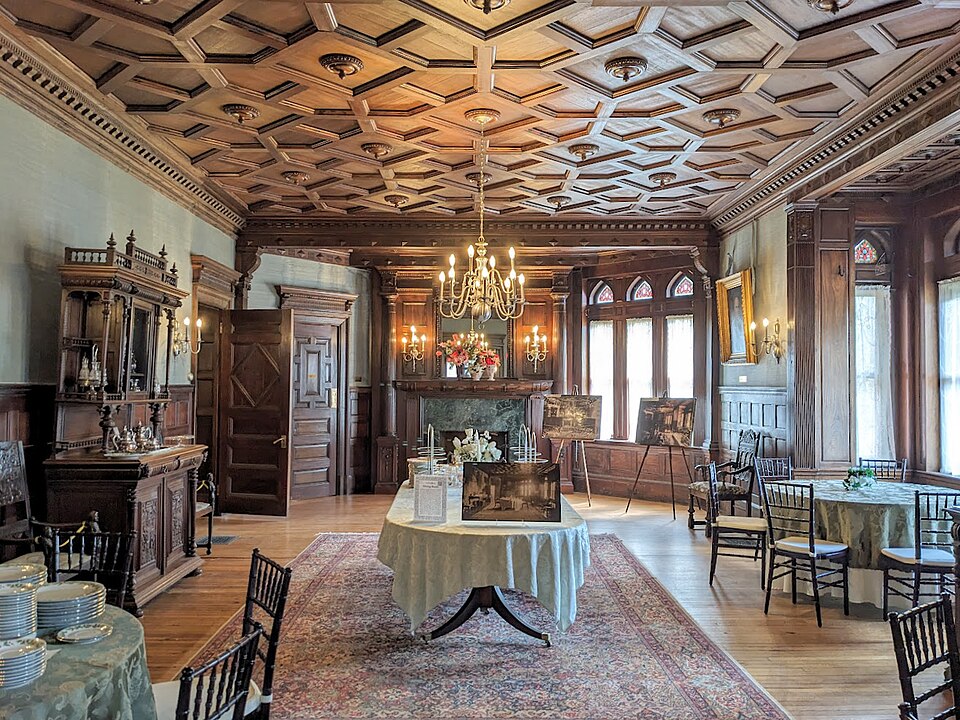 马萨诸塞Ventfort Hall怎么参观？历史庄园与家庭导览｜Ventfort Hall Mansion Dining Room, Lenox, Massachusetts, USA