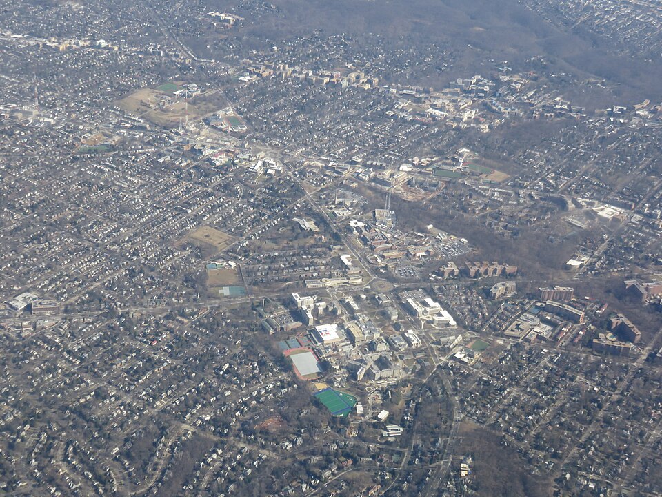 美利堅大學訪校怎麼約車？華盛頓校園與酒店銜接｜Tenleytown aerial 2019