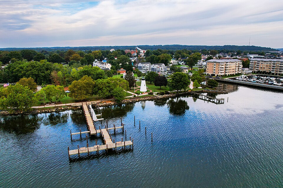 华盛顿去Havre de Grace怎么玩?灯塔河岸与家庭一日游|Havre de Grace aerial
